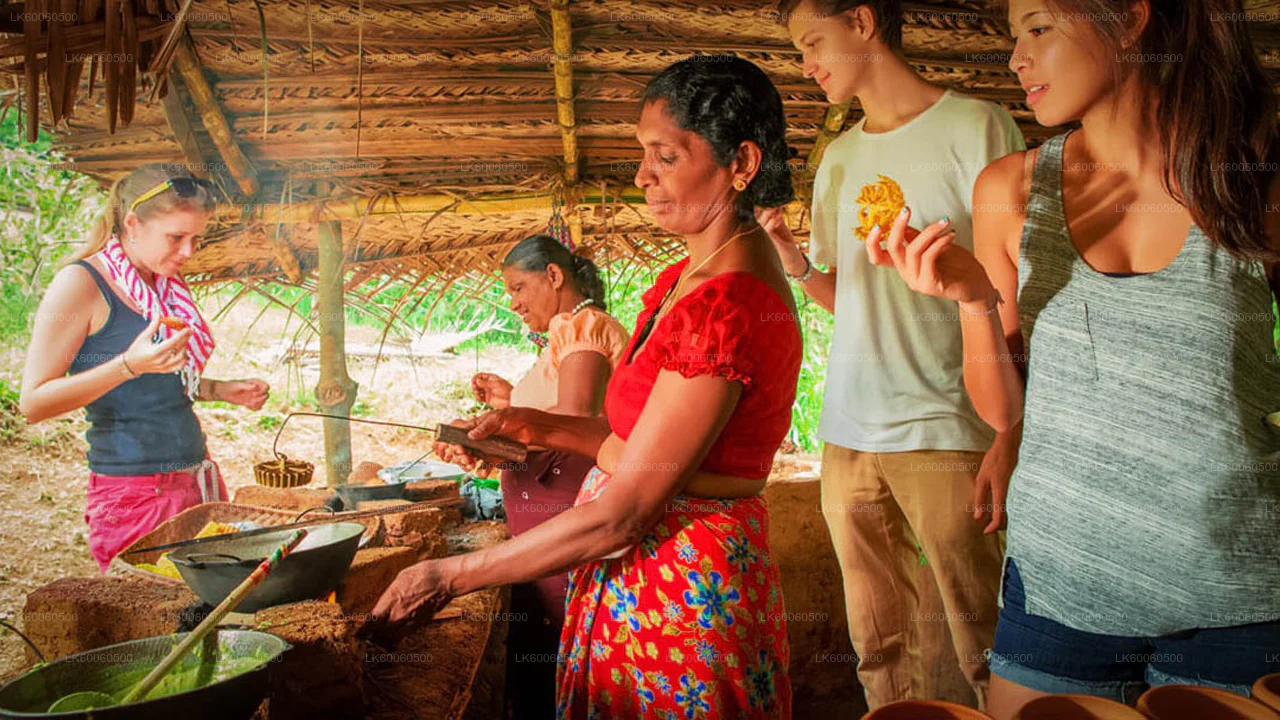 A traditional bullock cart ride in a Sri Lankan village