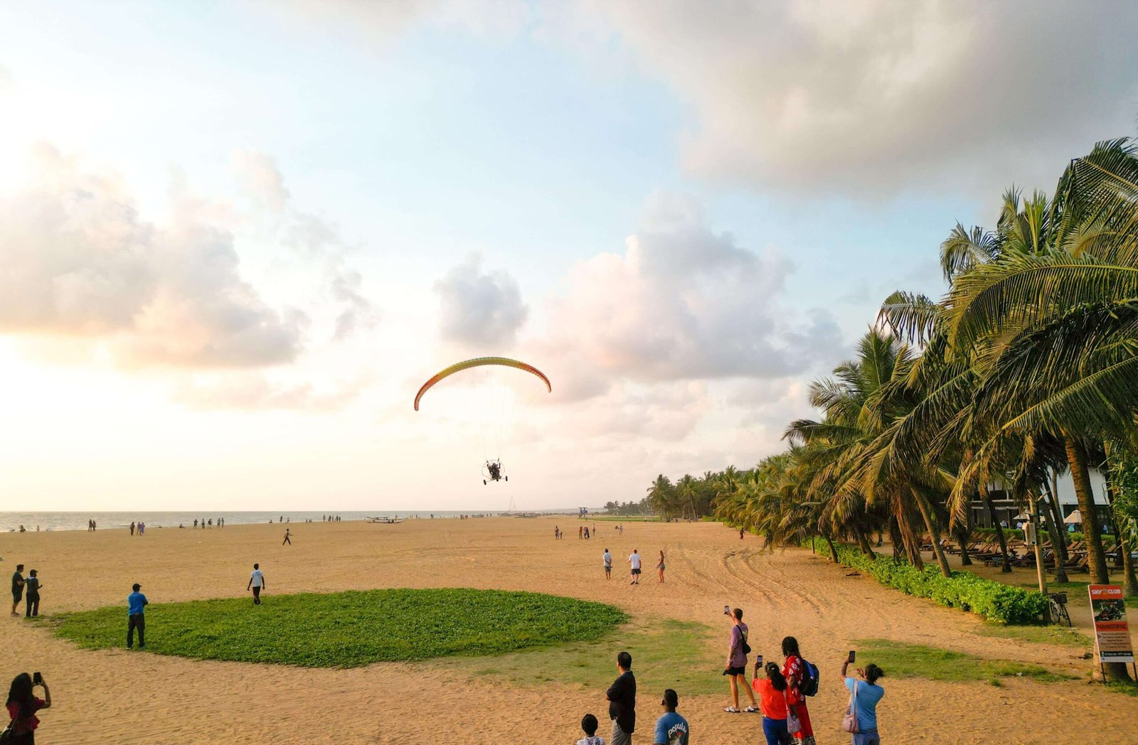 Paramotoring during a beautiful sunset in Negombo